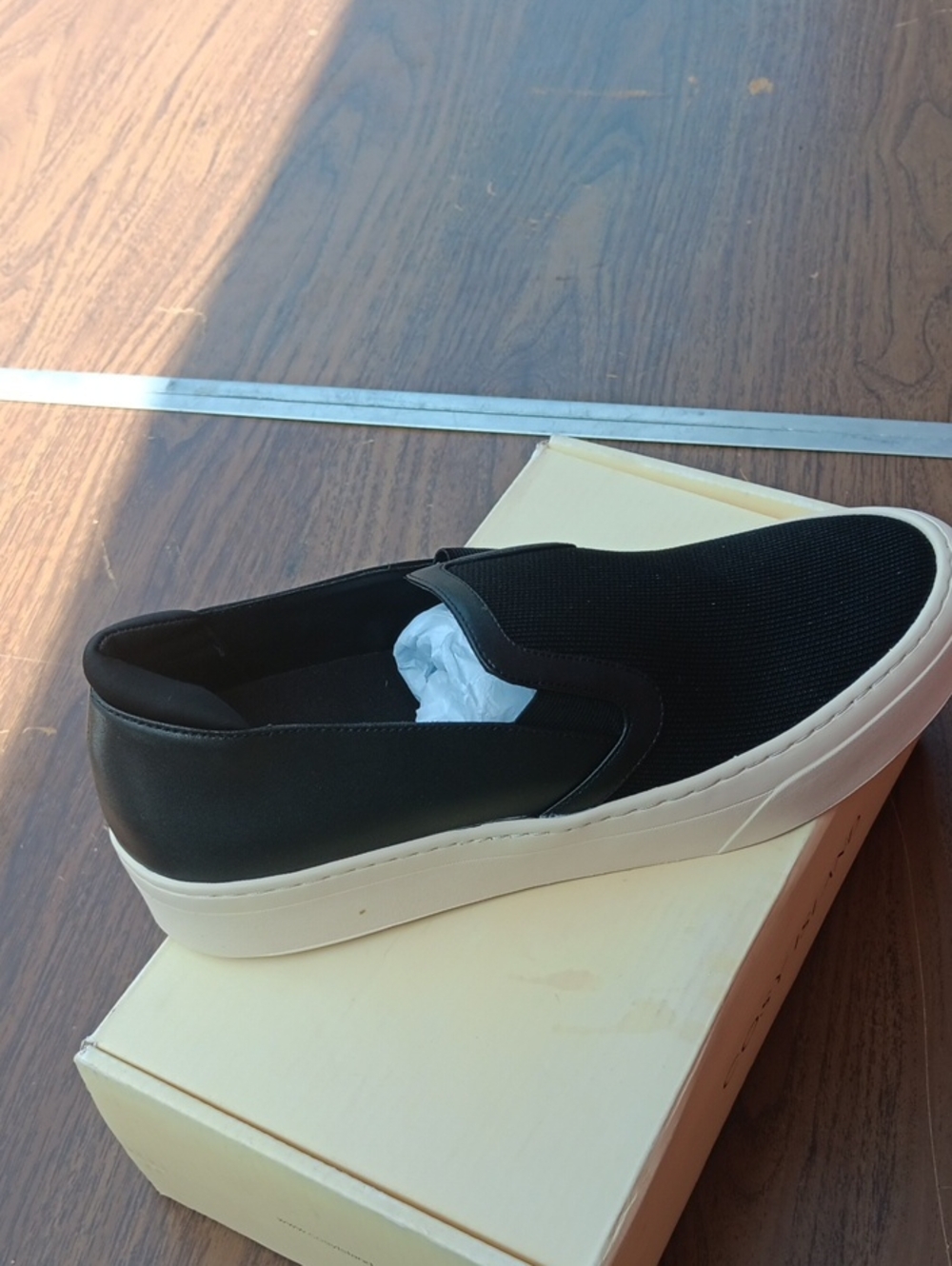 Men's Black Slip-On Platform Loafers